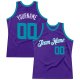 Men's Custom Purple Teal-White Authentic Throwback Basketball Jersey